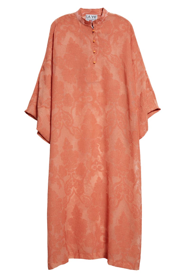 Damask Cover-Up Caftan, Alternate, color, ORANGE