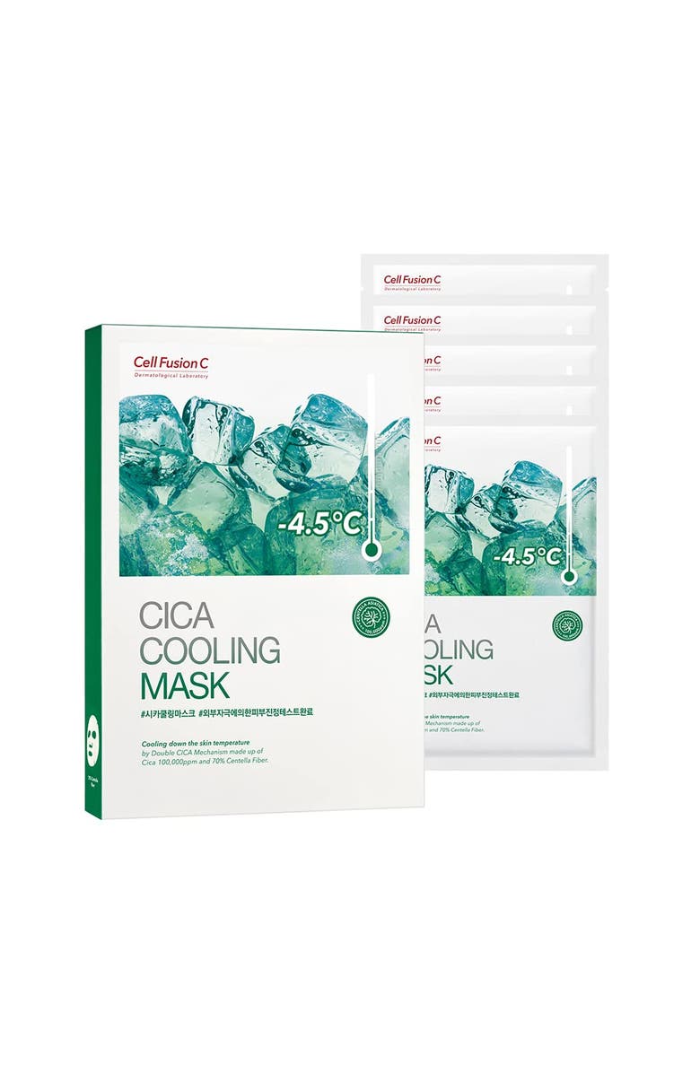 Cell Fusion Post Alpha Cica Cooling Mask 5 Pack, Main, color, Transparent White