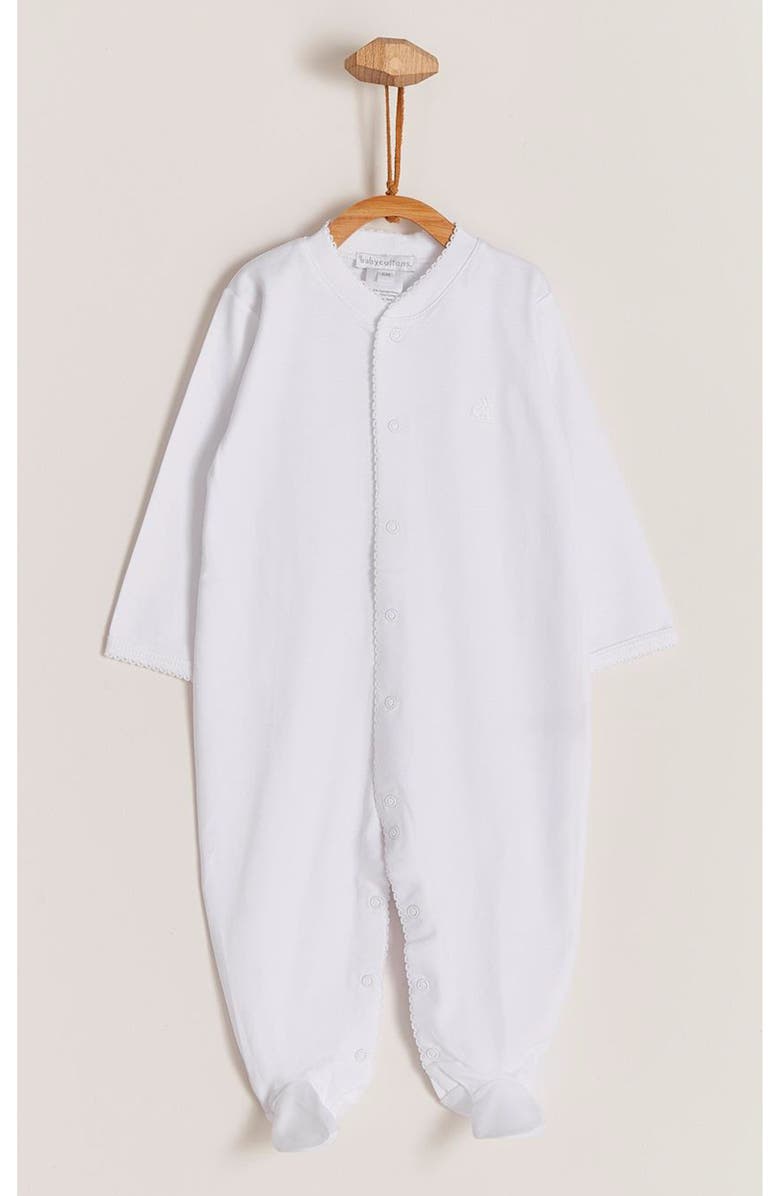 Babycottons Premium Peruvian Pima Cotton Logo Footie for Infant, Alternate, color, White