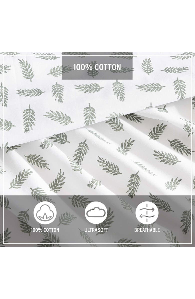 Eddie Bauer Laurel Leaves Cotton Sheet Set, Alternate, color, White/ Green
