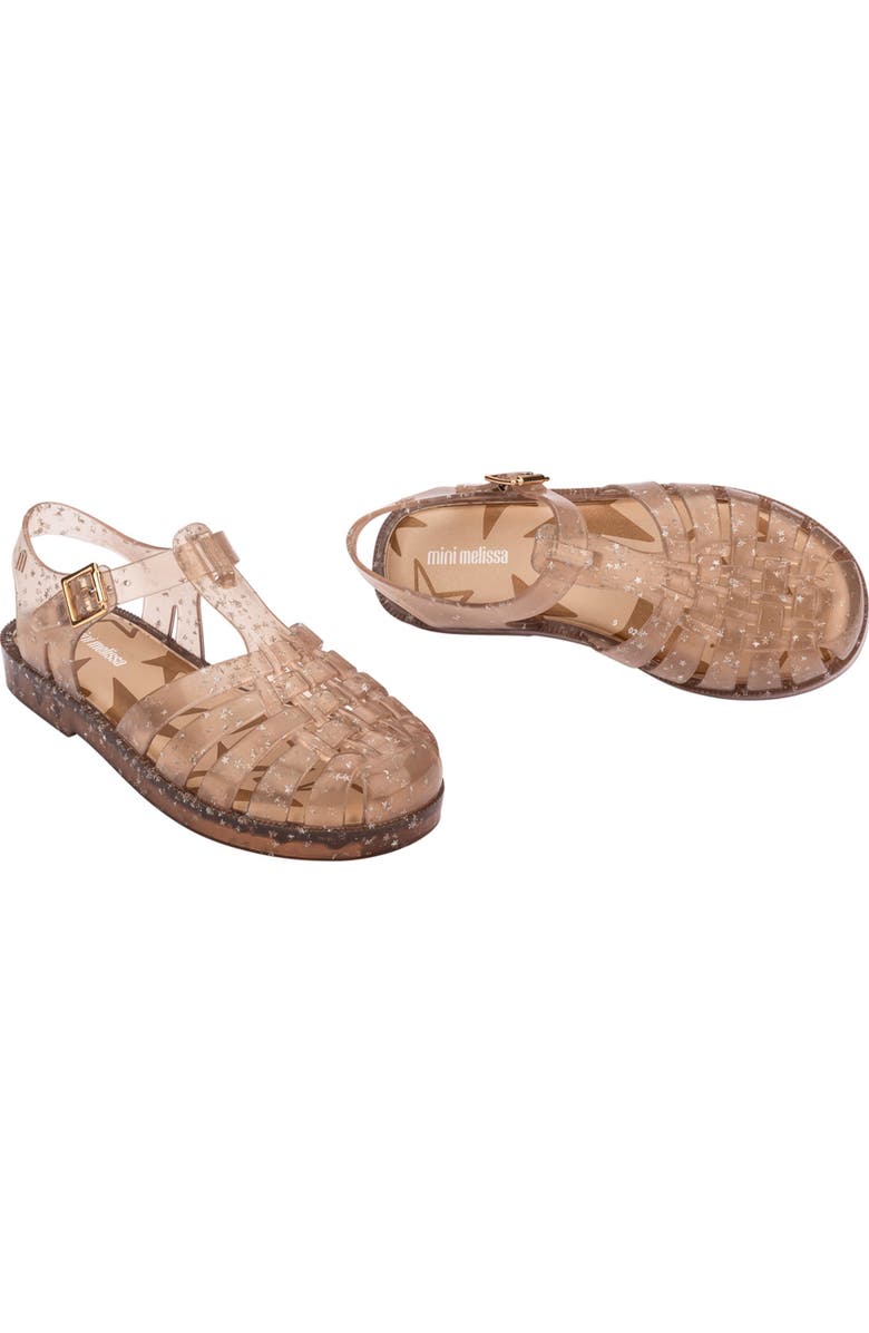 Melissa Kids' Possession Metallic Jelly Sandal, Alternate, color, Beige Glitter