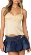 EDIKTED Blanca Lace Trim Satin Camisole