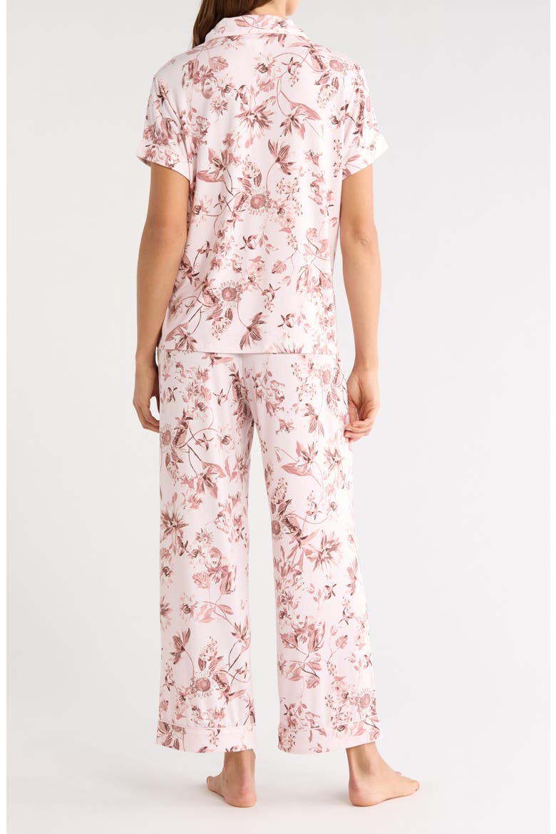 Moonlight Eco Crop Pajamas, Alternate, color, PINK- BROWN BOTANIST FLORAL
