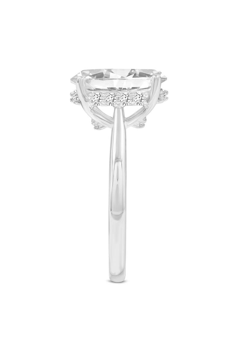 Hera 14K Gold Oval Cut Lab Grown Diamond Hidden Halo Ring - 3 Ct, Alternate, color, 14K White Gold