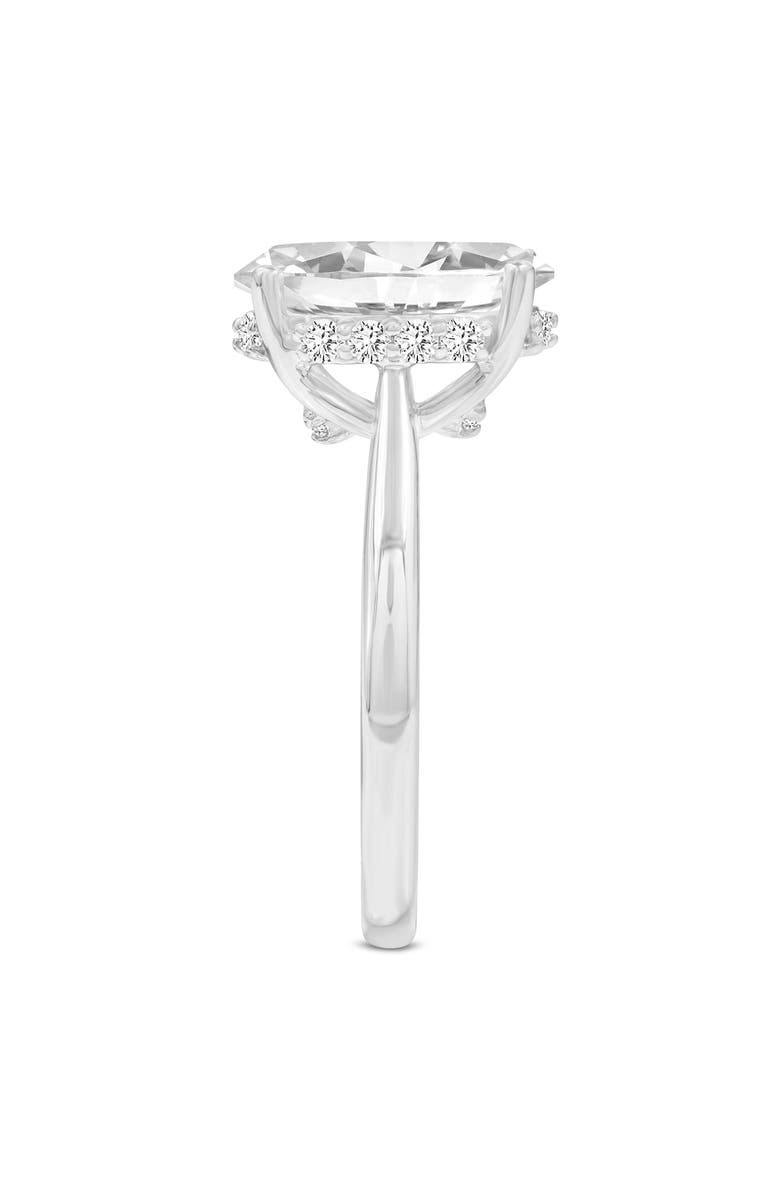 LuvMyJewelry Hera 14K Gold Oval Cut Lab Grown Diamond Hidden Halo Ring - 3 Ct, Alternate, color, 14K White Gold