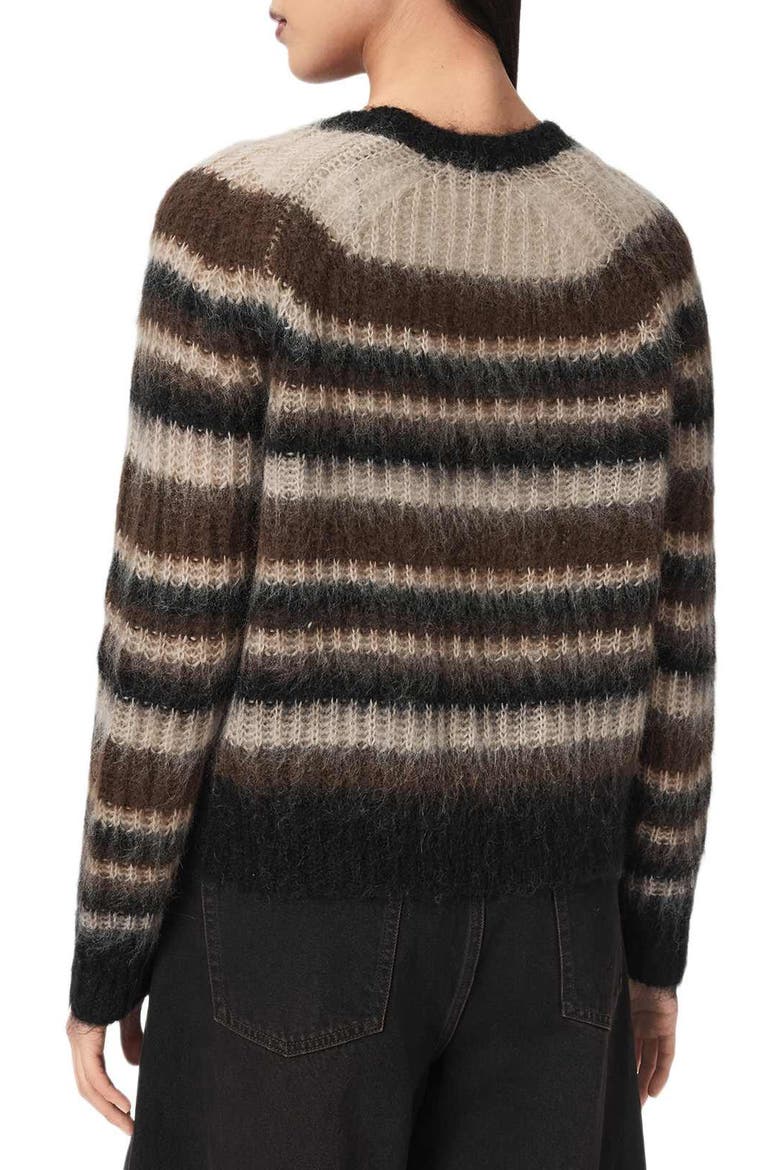 Rega AS Logo Striped Sweater, Alternate, color, FAWN BROWN