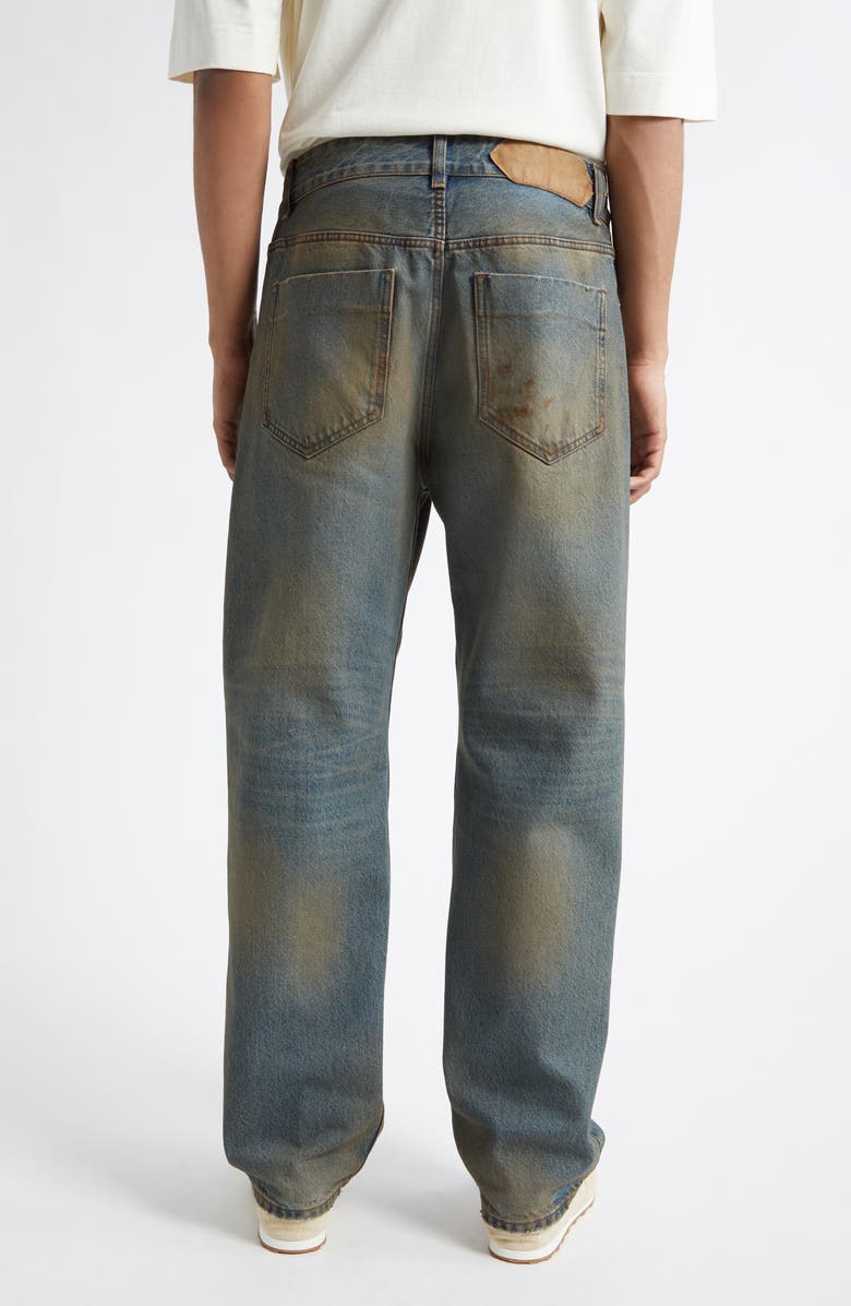 Jacquemus Le De-Nîmes Berger Straight Leg Jeans, Alternate, color, Distressed Blue/ Tabac