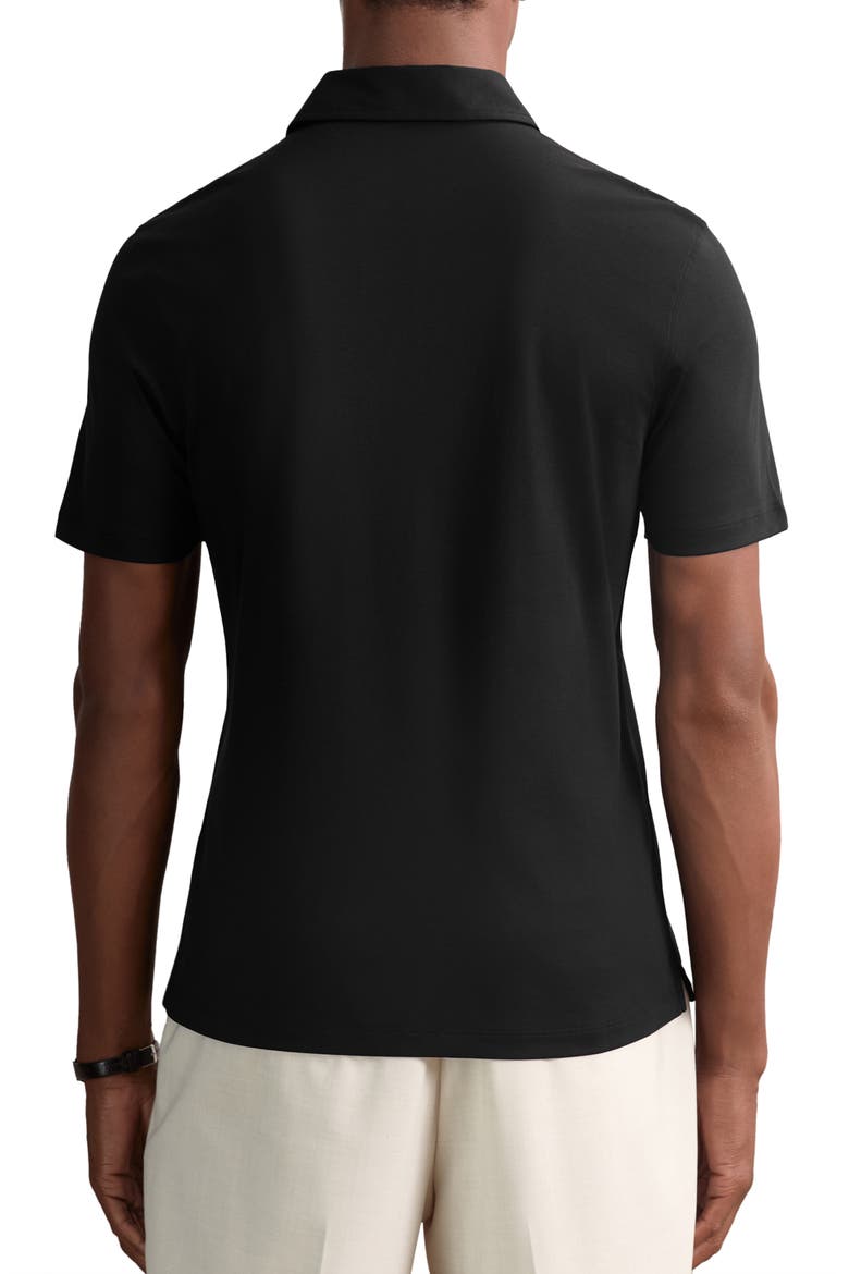 Earl Solid Cotton Polo, Alternate, color, BLACK