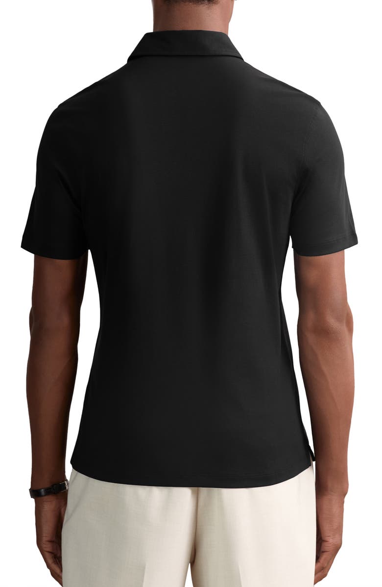 Reiss Earl Solid Cotton Polo, Alternate, color, Black