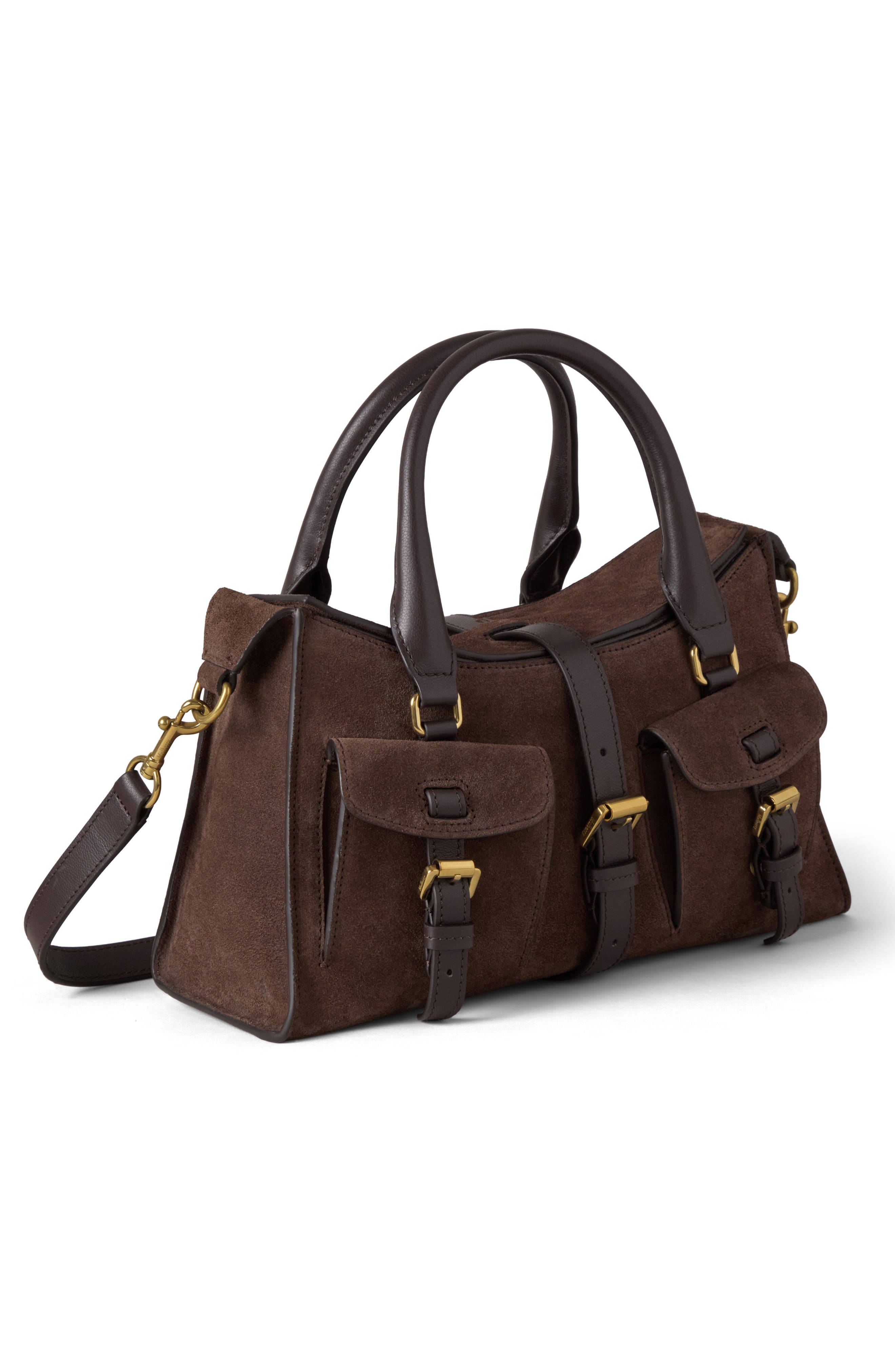 Mulberry Small Roxanne Suede Crossbody Bag, Alternate, color, Chocolate