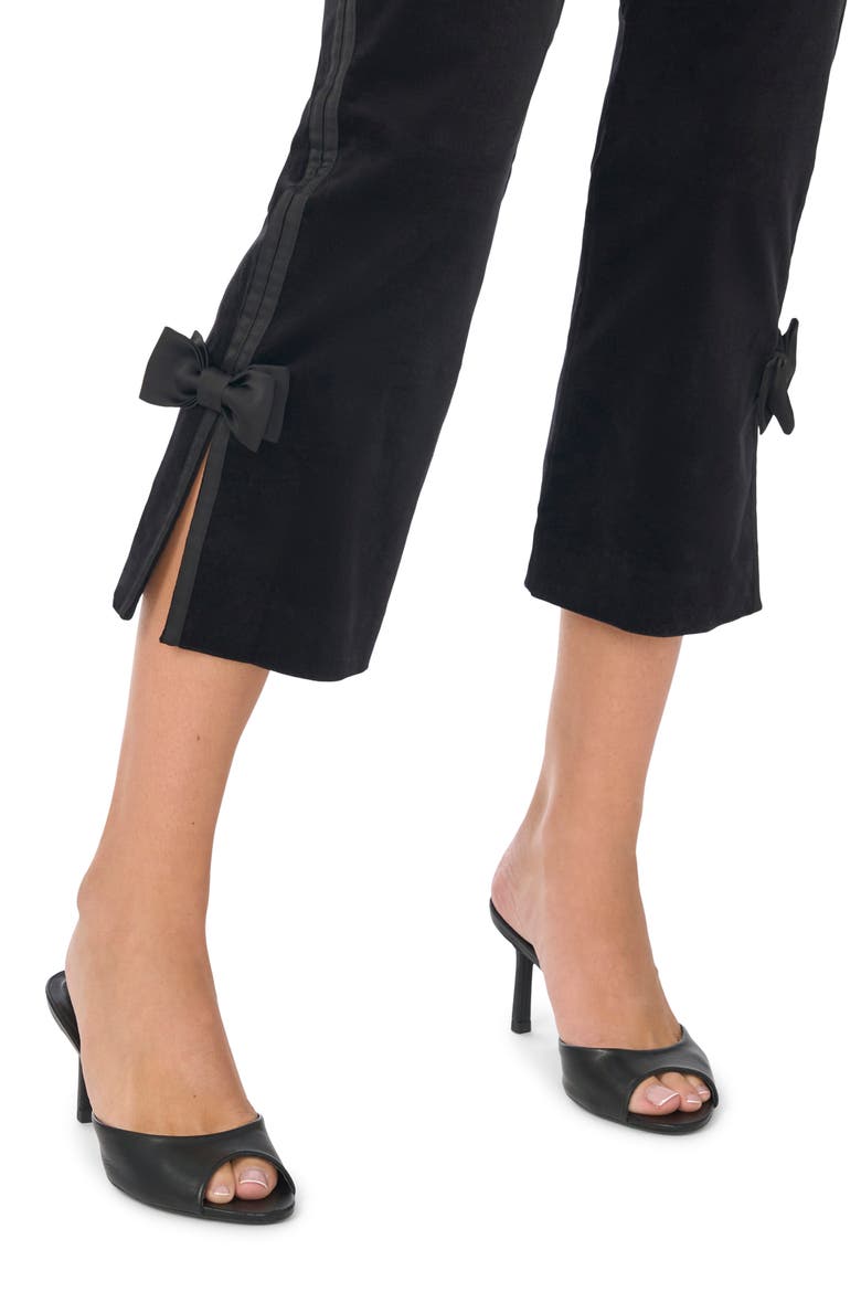 Bow Appliqué Cropped Pants, Alternate, color, RICH BLACK