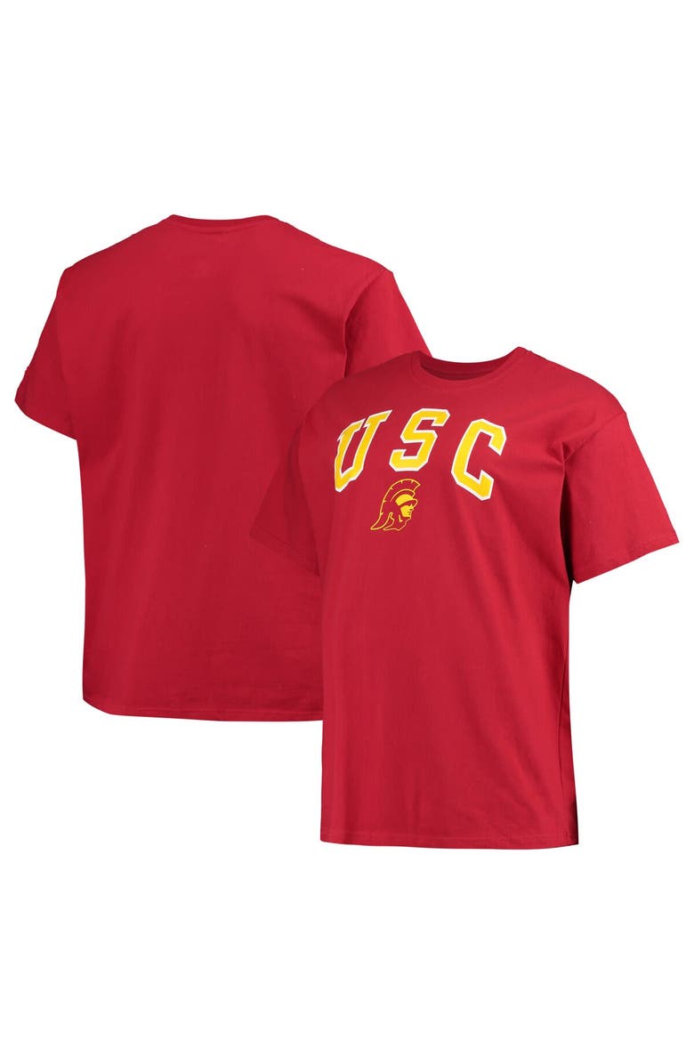Champion Men's Champion Cardinal USC Trojans Big & Tall Arch Over Wordmark T-Shirt, Main, color,