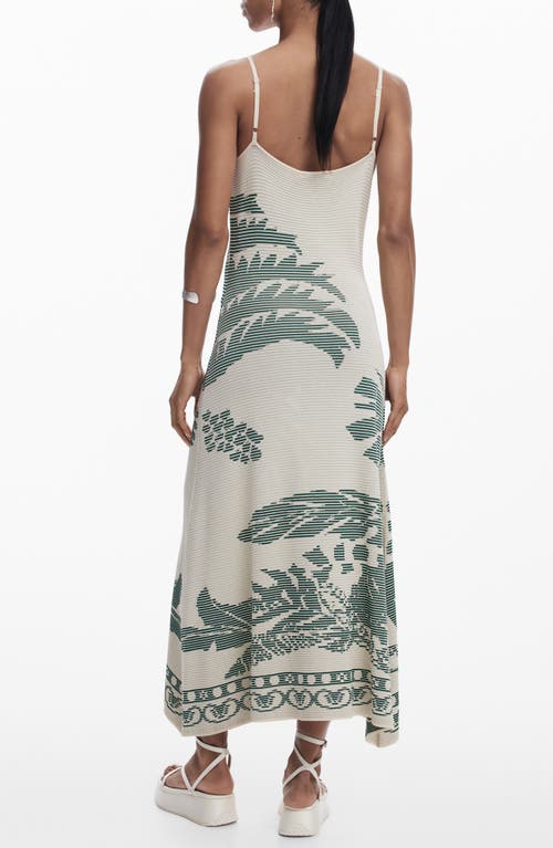 Desigual Palm Jacquard Sweater Dress In Light Beige