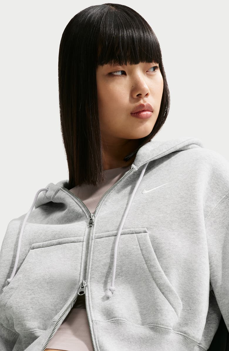 Nike Phoenix Relaxed Fit Cotton Blend Fleece Hoodie, Alternate, color, Grey/Sail