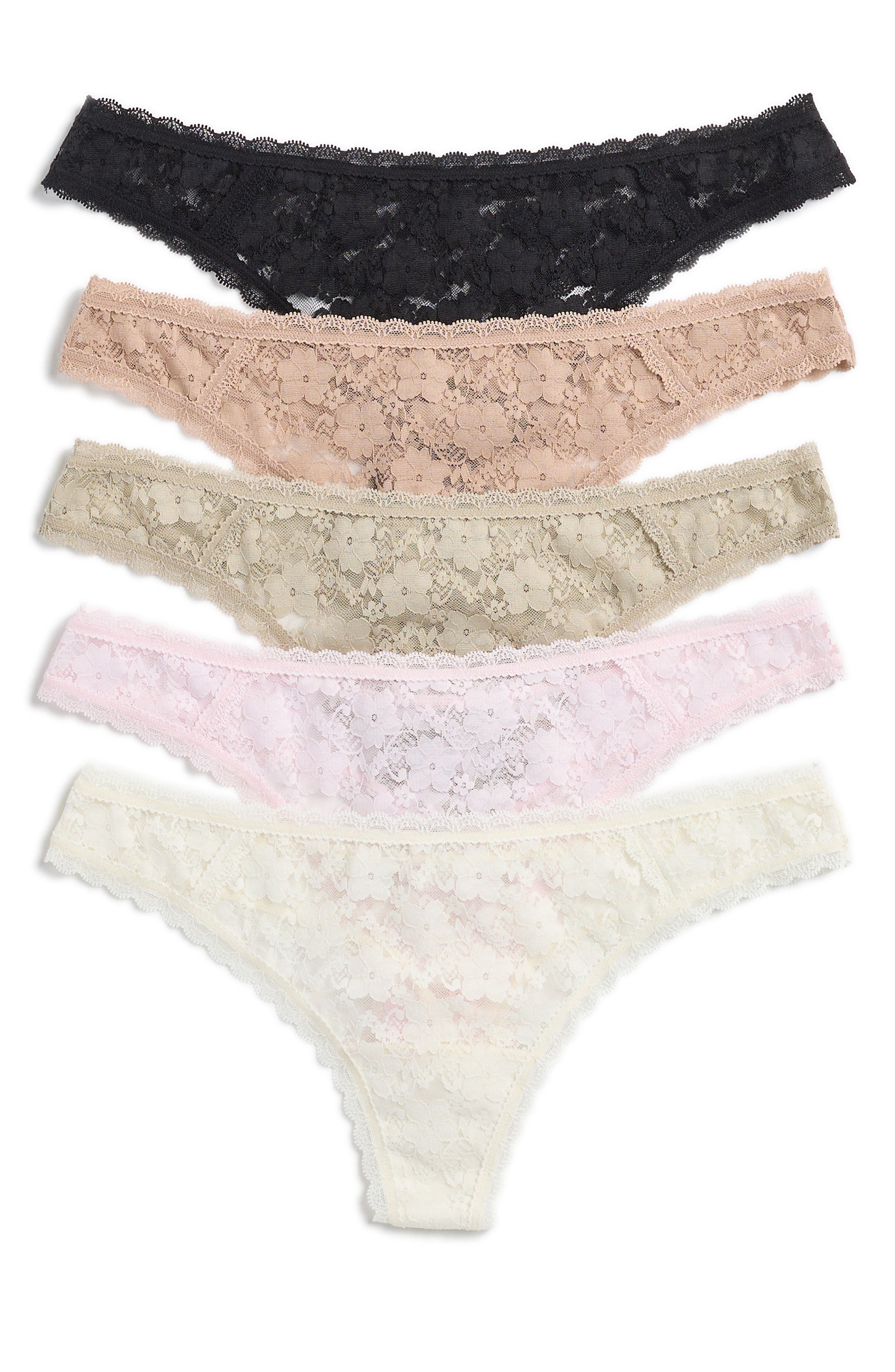 Honeydew Lady in Lace Assorted 5-Pack Thongs