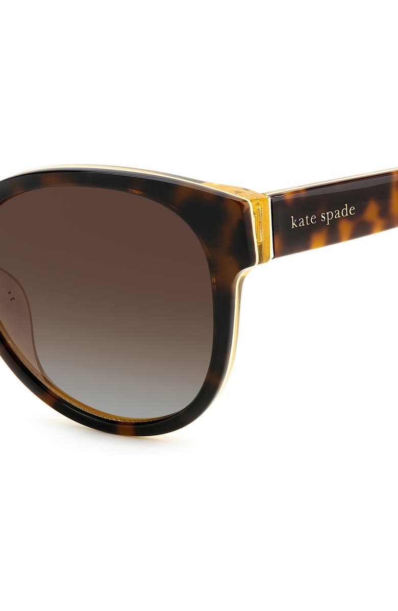Kate Spade New York nathalie 55mm gradient round sunglasses, Alternate, color, Medium Brown
