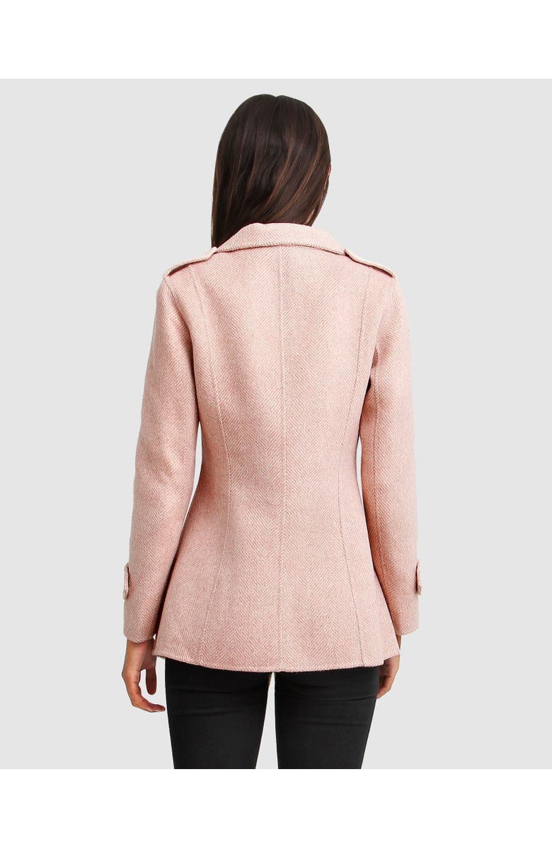 Belle & Bloom Bad Girl Wool Blend Moto Coat, Alternate, color, Blush