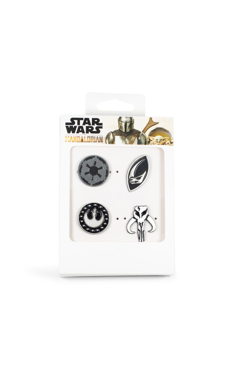 Toynk Star Wars The Mandalorian Symbols 4-Piece Enamel Pin Set | Base Metal Pins, Alternate, color, Silver