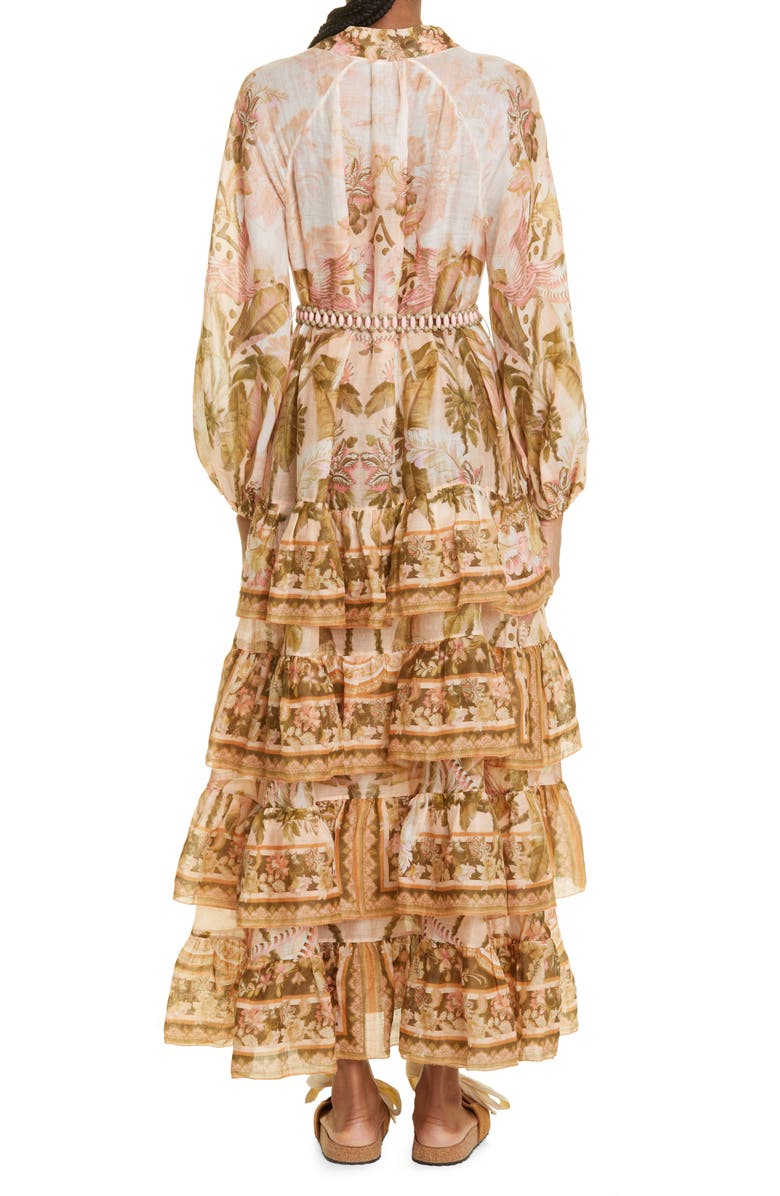 Zimmermann Floral Print Long Sleeve Tiered Maxi Dress, Alternate, color, 