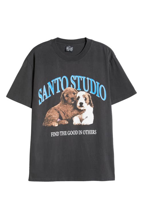 Santo Studio Find The Good Graphic T-shirt In Black