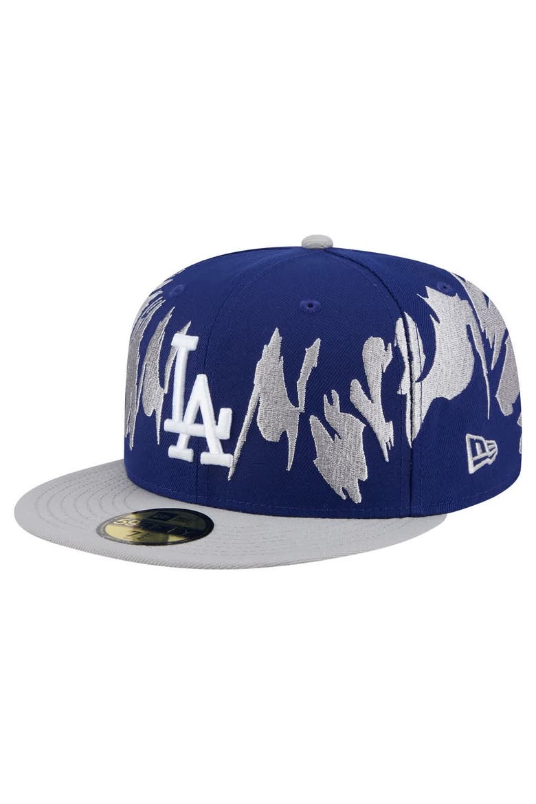 Men's New Era Navy/Gray Los Angeles Dodgers Retro Pattern 59FIFTY Fitted Hat, Alternate, color, Navy