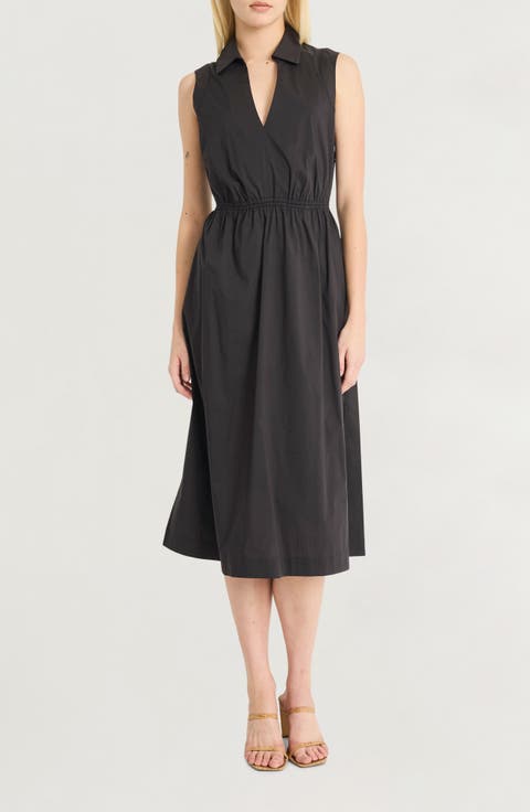 Collared Cutout Midi Dress