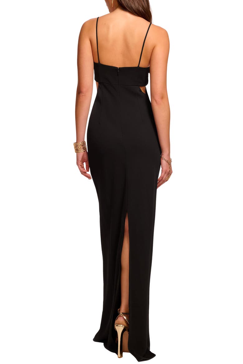 Helen Bead Detail Body-Con Gown, Alternate, color, BLACK