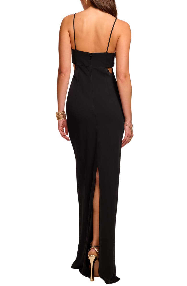 Ramy Brook Helen Bead Detail Body-Con Gown, Alternate, color, Black