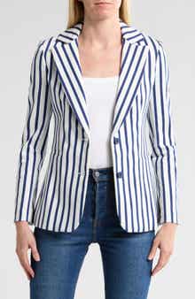 Alice + Olivia Breann Stripe Notch Lapel Blazer