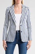 Alice + Olivia Breann Stripe Notch Lapel Blazer