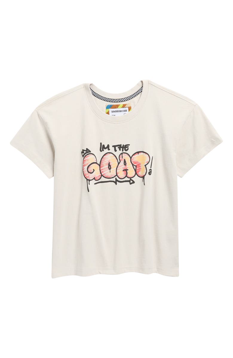 Sovereign Code Kids' I'm the GOAT Graphic T-Shirt, Main, color, Digital Mist/ Goat