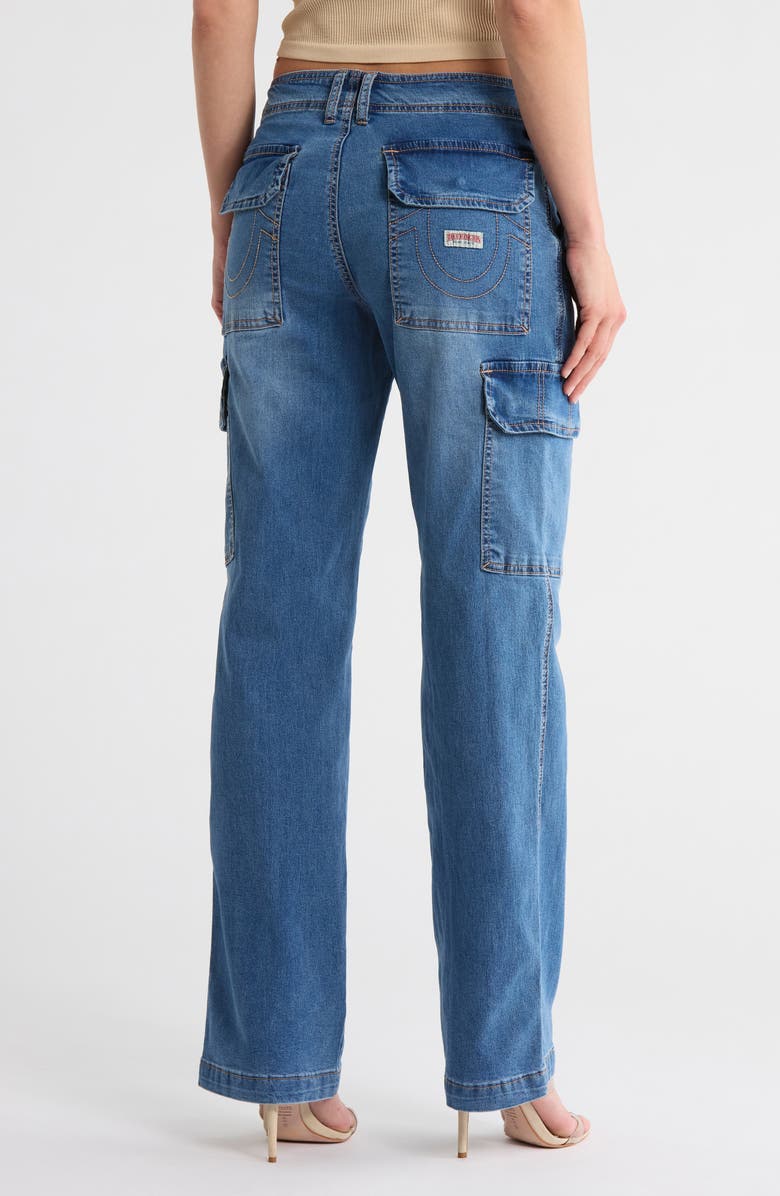 True Religion Straight Leg Cargo Jeans, Alternate, color, Medium Tide Wash