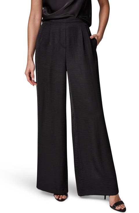 Pleat Front Wide Leg Pants