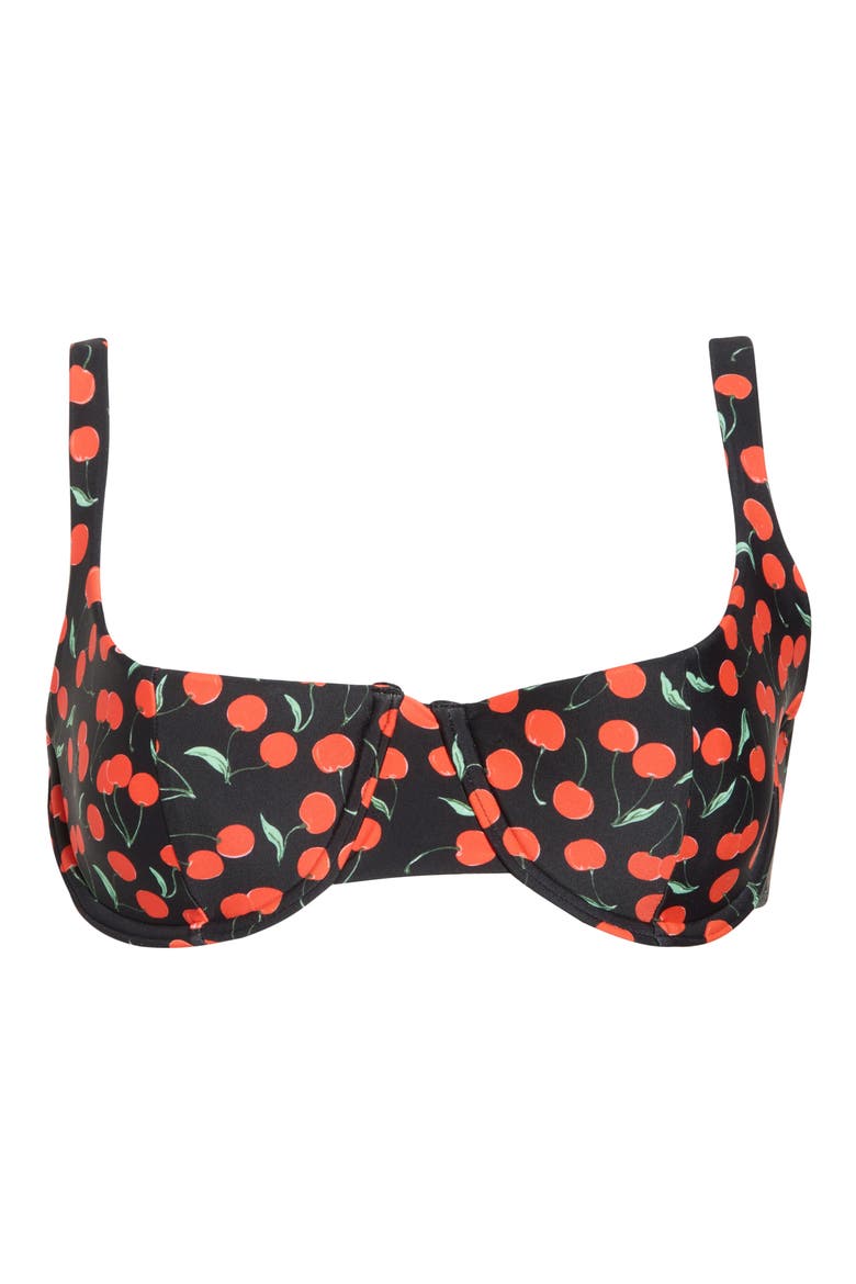 Cherry Underwire Bikini Top, Alternate, color, BLACK CHERRIES003
