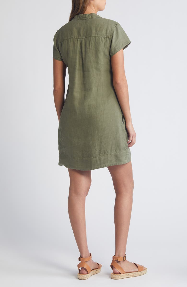 Tommy Bahama Two Palms Short Sleeve Linen Dress, Alternate, color, Tea Leaf
