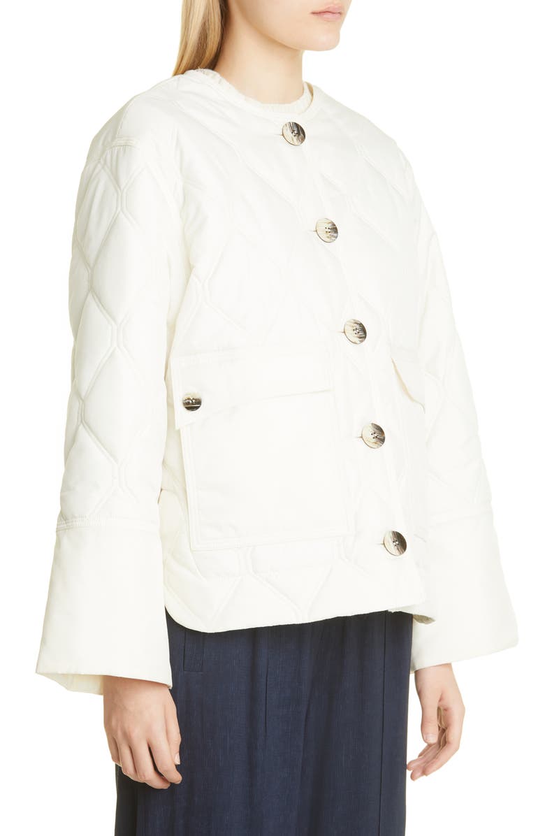 Ganni Quilted Ripstop Jacket, Alternate, color,