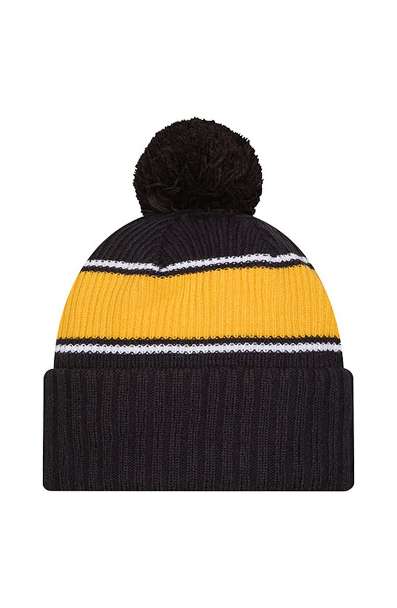 New Era Men's New Era Black West Virginia Mountaineers Bold Cuffed Knit Hat with Pom, Alternate, color, Black