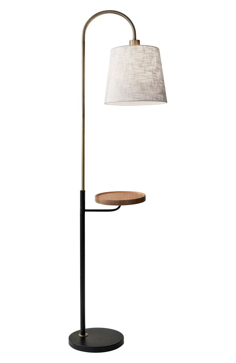 ADESSO LIGHTING Jeffrey Shelf Floor Lamp, Main, color, Black/ Antique Brass