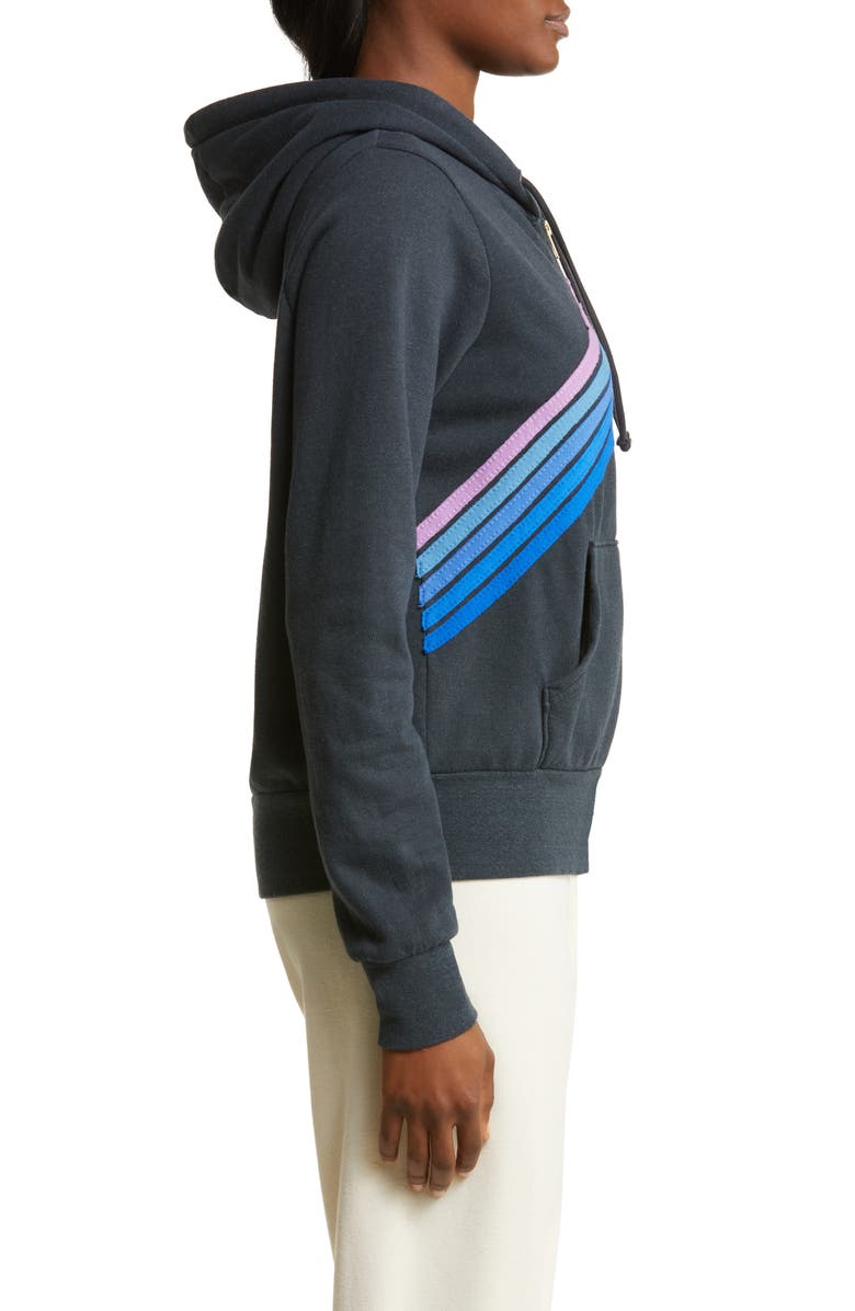 Aviator Nation Mountain Stitch Chevron Stripe Zip-Up Graphic Hoodie, Alternate, color, 