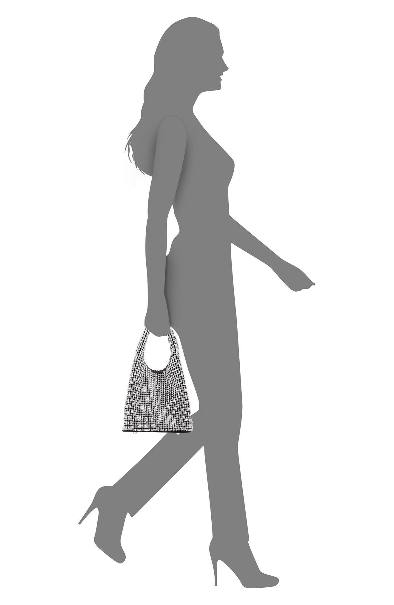 Crystal Top Handle Bag, Alternate, color, CLEAR/ BLACK