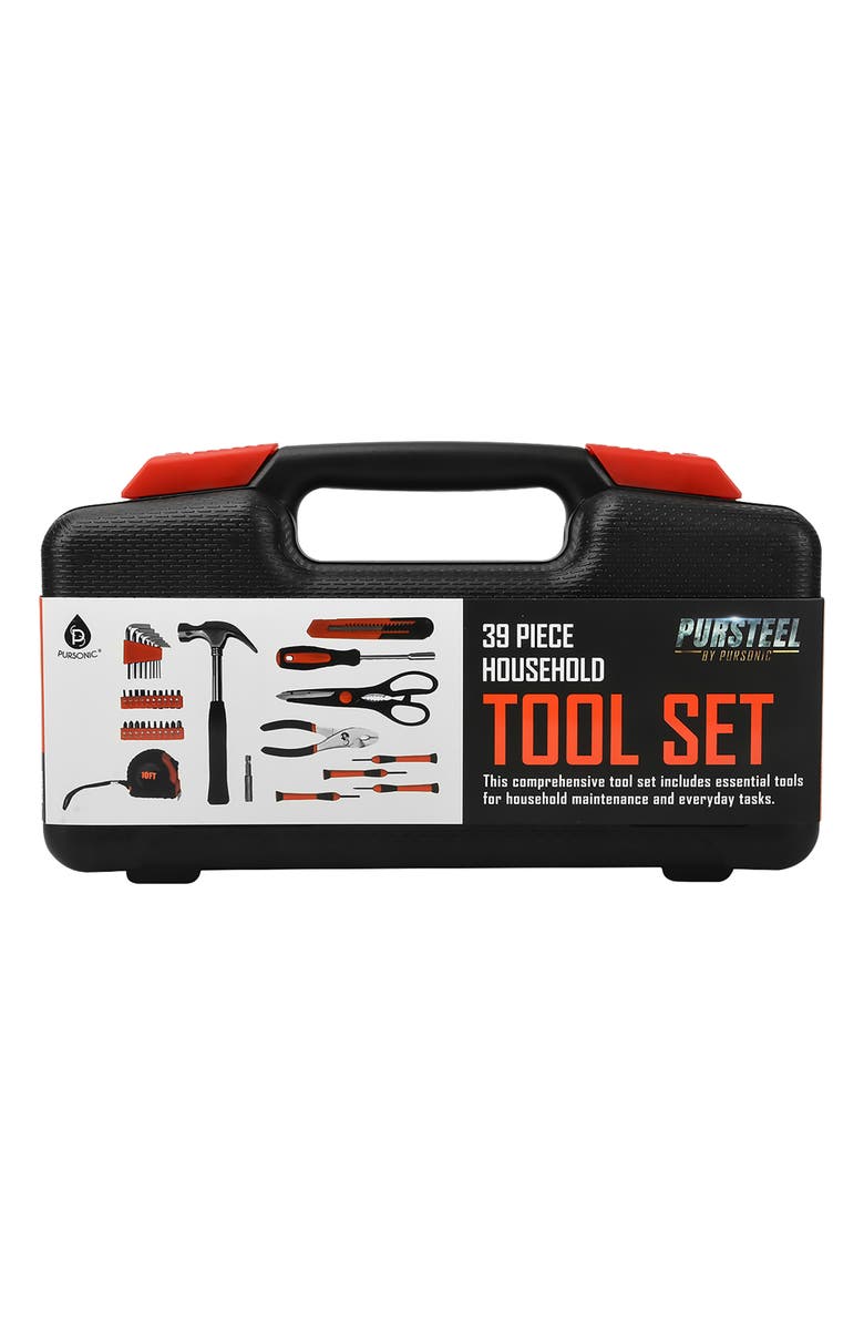 PURSONIC Handy Solutions 39-Piece Household Tool Kit, Alternate, color, Black