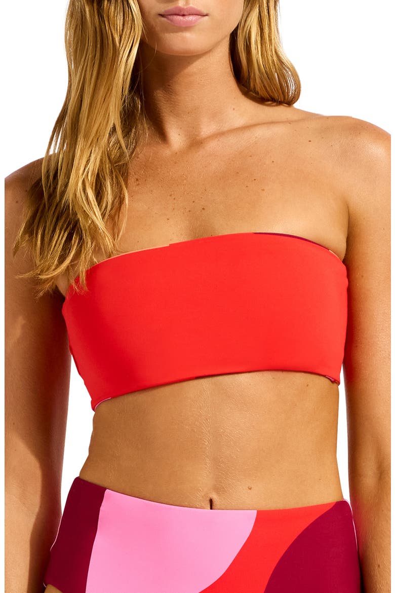 Reversible Strapless Tube Bikini Top, Alternate, color, FLAME