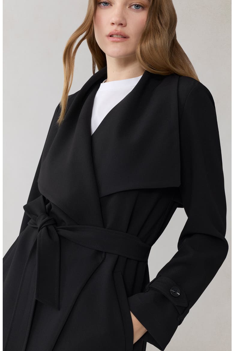 Olivia Trench Coat, Alternate, color, BLACK