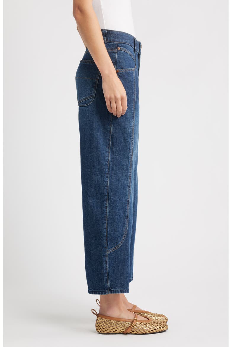 Wyatt High Waist Cuff Jeans, Alternate, color, BLUE