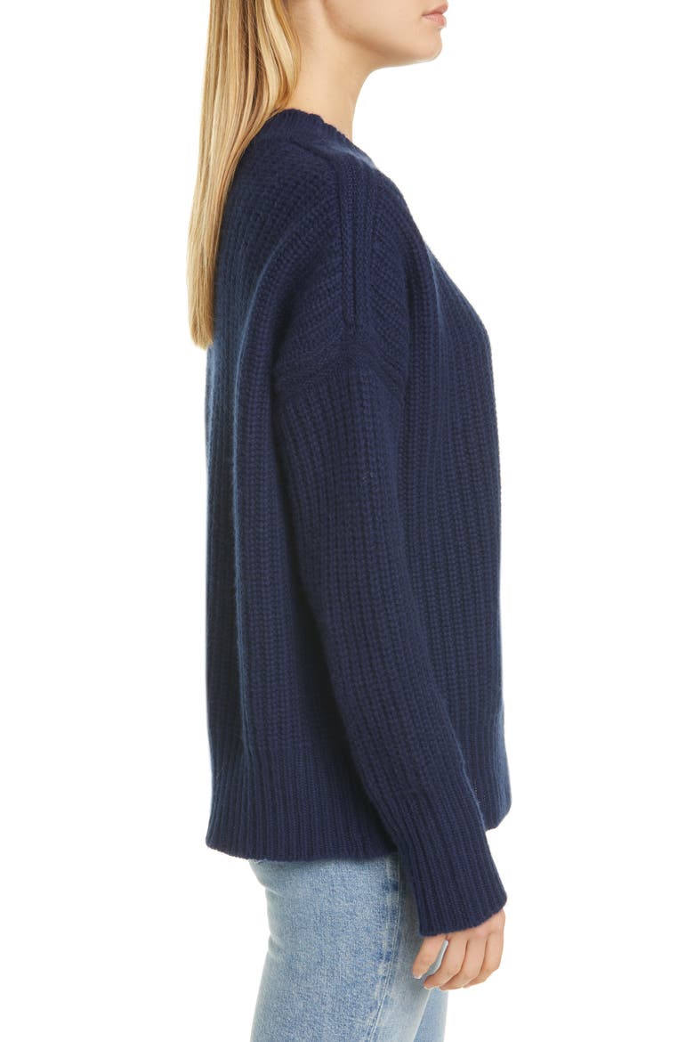 Shaker Stitch Cashmere Sweater, Alternate, color, NAVY