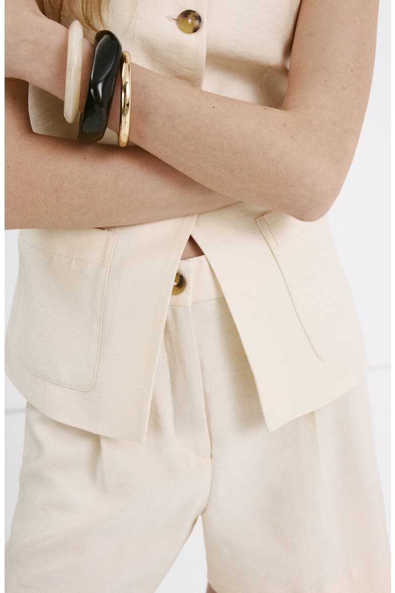High Waist Bermuda Shorts, Alternate, color, ECRU