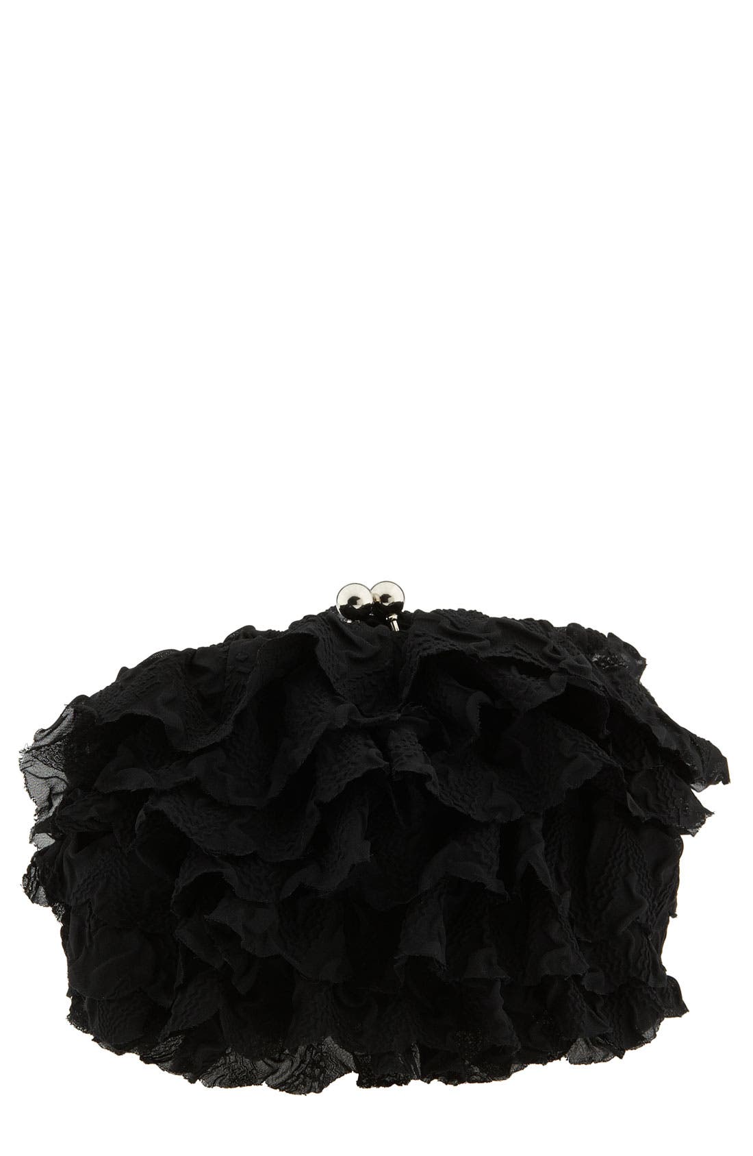 'Betsey's Night Out' Frame Clutch, Main, color, BLACK