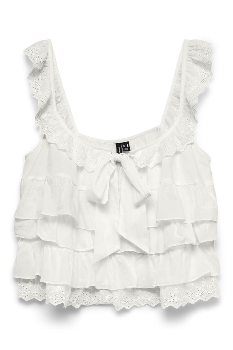 Sandy Sleeveless Layered Top, Alternate, color, SNOW WHITE