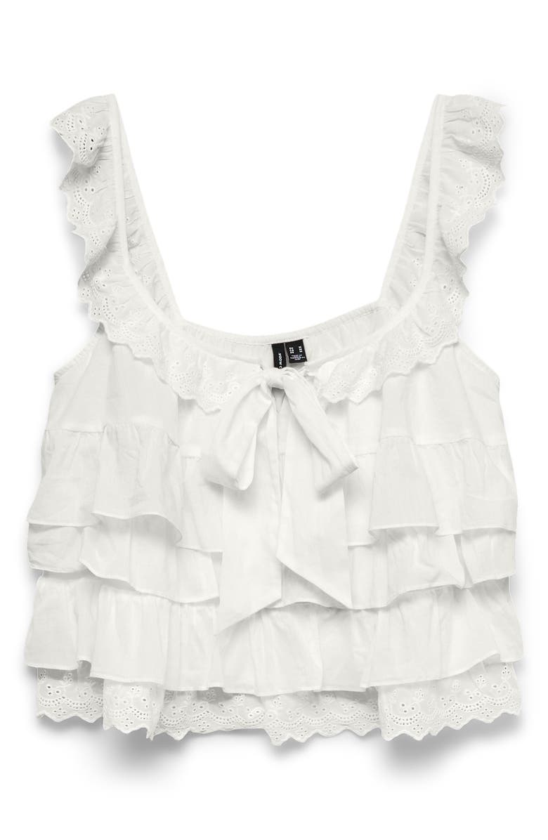 VERO MODA Sandy Sleeveless Layered Top, Alternate, color, Snow White
