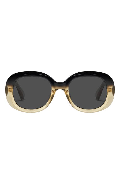Quay Impromptu 45mm Round Sunglasses In Black Yellow/smoke